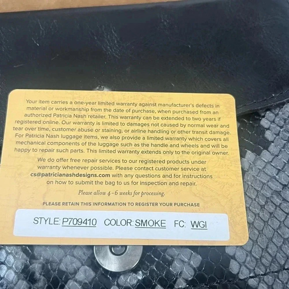 PATRICIA NASH Cassano Italian leather Smoke Python Like New Purse - Picture 10 of 11